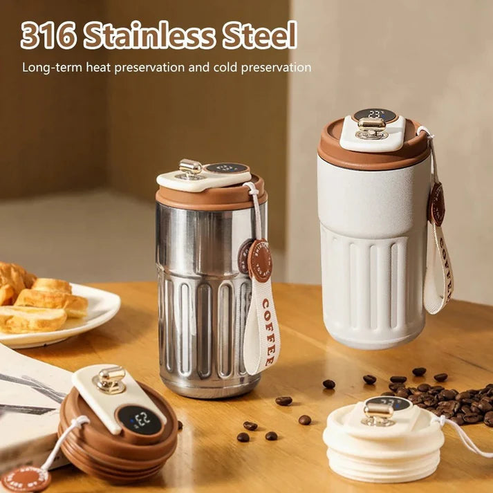 Smart Digital Thermal Bottle Portable Coffee Mug Stainless