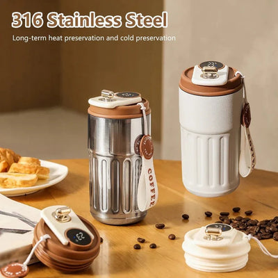 Smart Digital Thermal Bottle Portable Coffee Mug Stainless