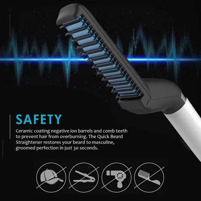 Hair Straightener For Men Multifunctional Comb Curling Electric Brush Beard Comb