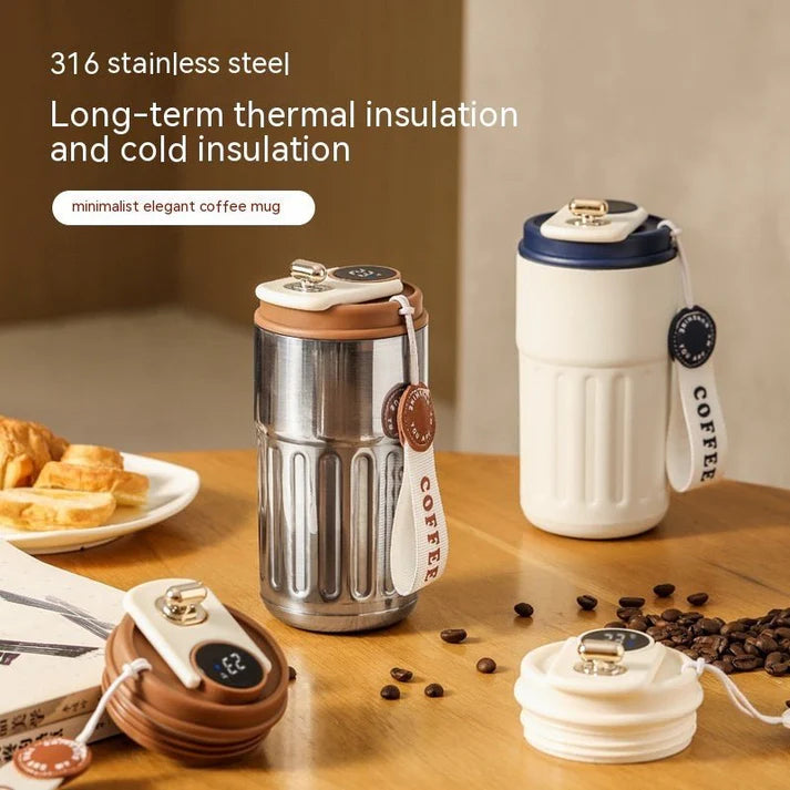 Smart Digital Thermal Bottle Portable Coffee Mug Stainless